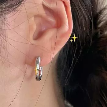 Niche Design Sense High-end Star Ears Cold Wind Серьги Четыре пряжки Mangxing Star