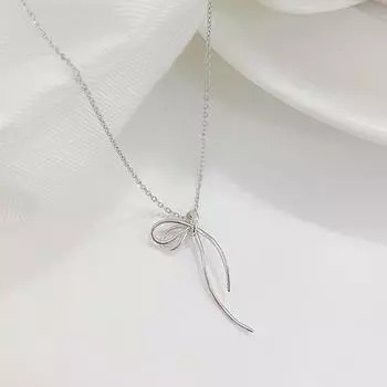 Niche Design Sense Line Bow Ожерелье Легкая Роскошь Индивидуальность Модный Холодный Стиль Ключичная Цепочка