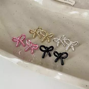 Niche Design Sense металлические серьги-гвоздики в форме банта женские изысканные модные тенденции элегантные индивидуальные универсальные серьги