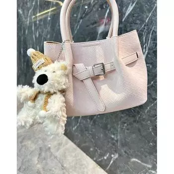 Niche Design Sense Pleat Versatile Carrying Commuter Bag Summer Super Popular Pink Portable Vegetable Basket Bag Messenger Bag Pink without pendant