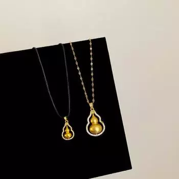 Niche Design Sense вращающееся ожерелье с подвеской в виде тыквы и циркона для женщин, новое китайское легкое роскошное универсальное ожерелье для свитера