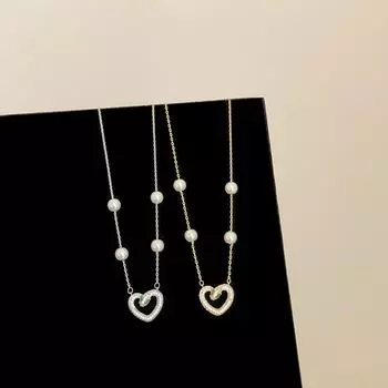 Niche Design Sense Snake-Shaped Love Pearl Ожерелье Женское Легкое Роскошное Элегантное Модное Темпераментное Универсальное Ожерелье На Шею Цепочка Для Свитера