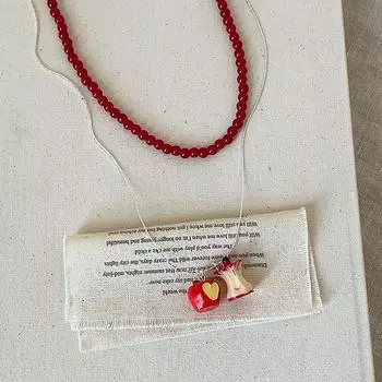 Niche Design Sense Трехмерное яблочно-красное ожерелье с бусинами, женское, простое, легкое, роскошное, универсальное, цепочка на шею, цепочка на свитер