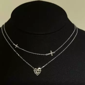 Niche Design Sense Woven Glossy Love Cross Ожерелье Женское Простое Личное Модное Универсальное Ожерелье На Ключицу
