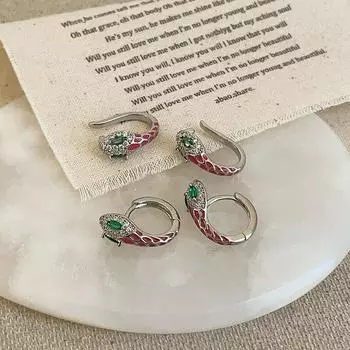 Niche Design Sense Zircon Oil Drop Snake Ear Buckle Earbone Clip Women s Personality Fashion Universal Stud Ears