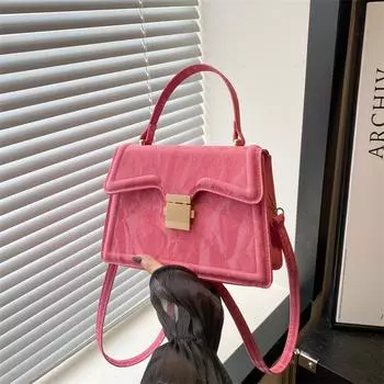 Niche design small square bag 2024 new Korean retro fashion shoulder bag simple fashion large capacity messenger bag чёрный