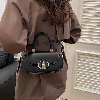 Нишевая дизайнерская женская сумка осень-зима новая модная сумка через плечо модный замок портативная маленькая сумка белый