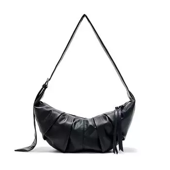Niche Designer Boys Fancy Crossbody Dumpling Bag Black