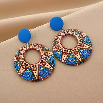 Niche Designer Retro Women s Fancy Ear Studs Blue