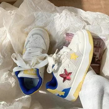 Niche does not collide with thick baseplate shoes 2024 new popular little white shoes female students versatile sports fashion casual shoes 35