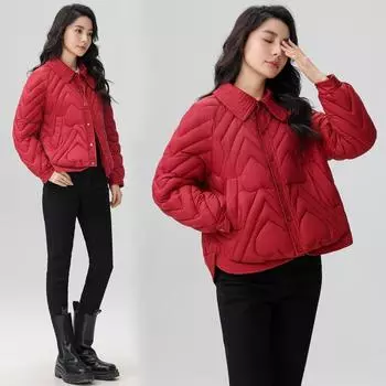 Niche doll collar с длинными рукавами хлопковая одежда женская зимняя новая укороченная талия трикотажная куртка с лацканами M чёрный