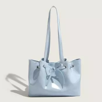 Niche Dumpling Bag for Women In Summer Bow Drawstring Bucket Bag Fashionable and Versatile Hand-Laundry Single Shoulder Underarm Bag