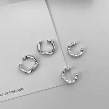 Niche exquisite zircon ear clips, women s simple personality, advanced sense, irregular, no ear piercings, ear bone clips, new earrings. copper