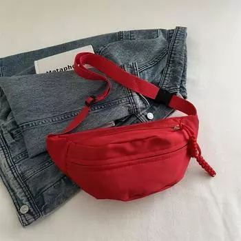 Niche Fanny Pack Повседневная Простая Сумка На Плечо Простая Модная Сумка-Месседжер Нагрудная Сумка Трендовая Спортивная Сумка красный