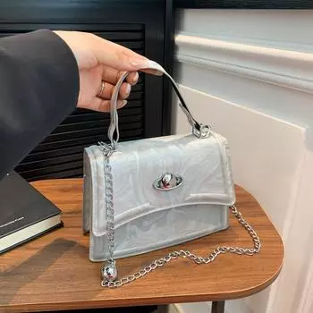 Niche fashion women s bag handbag 2024 new simple small square bag casual personality shoulder messenger bag чёрный