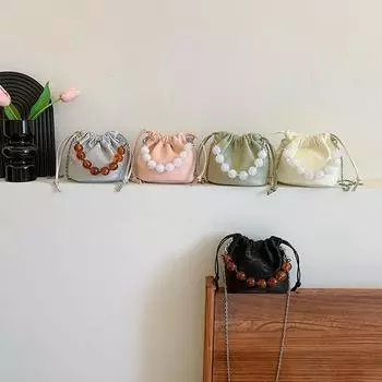 Niche Fashionable Pearl Handheld Bucket Bag для женщин Новая летняя модная сумка через плечо с цепочкой