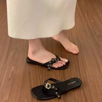 Niche flip-flops shoes for women s summer wear new fashion with skirts, beach cool slippers for children 35