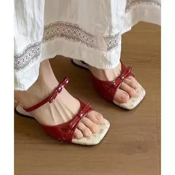 Niche французские сандалии женская одежда новая летняя мода простая юбка со стразами шпилька универсальные классные тапочки женские 35 розовый