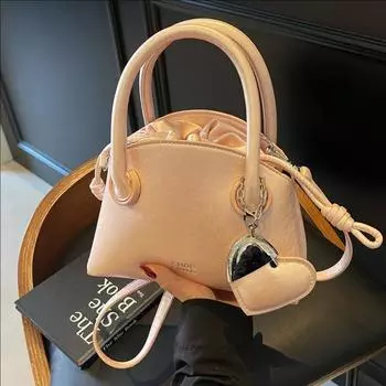 Niche Hand-Held Shell Bag Женская сумка через плечо подмышкой Повседневная универсальная сумка-мессенджер Without pendant серебряный