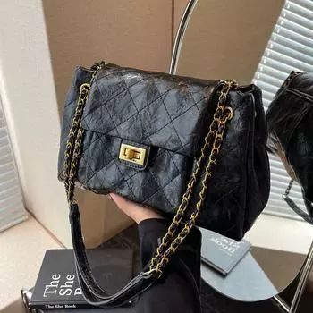 Niche High-End Большая сумка Универсальная большая вместительная сумка с цепочкой на цепочке через плечо Сумка-тоут белый