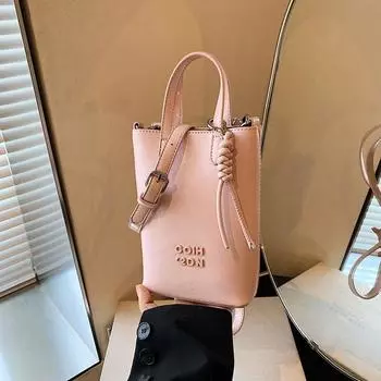 Niche high-end hand carry leopard print bucket bag women s autumn and winter new retro fashion shoulder bag розовый