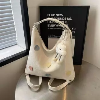 Niche high-end underarm bag women s bag new large-capacity tote bag double shoulder versatile single shoulder oblique span bag бежевый