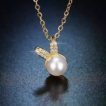 Niche Ins Стиль Темперамент Модные Ювелирные Изделия Жемчужное Ожерелье Кролика Легкое Роскошное Высокое Чувство Простая Ключичная Цепочка Для Женщин золотой