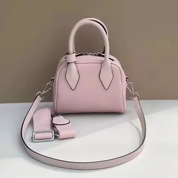 Niche Kimspappael Boston Bowling Head Layer Leather Casual Handheld Shoulder Bag 17.5x10x13cm фиолетовый