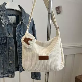 Niche large-capacity shoulder bag 2024 new bag women s fashion simple tote bag casual commuter messenger bag темно-коричневого