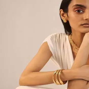 Niche light luxury design stainless steel earrings 18K plated real gold comma earrings personalized high-end earrings women