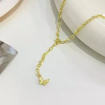 Niche Love Ожерелье Бабочка для женщин Блестящая цепочка Love Регулируемый воротник цепочка на шею Накладка