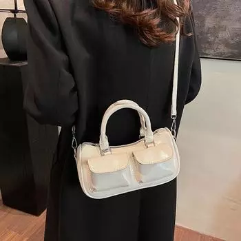 Niche модная ретро-портативная сумка-седло женская 2024 зимняя новая простая повседневная сумка через плечо высококачественная женская сумка серебряный