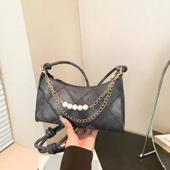 Niche модная ретро сумка-мессенджер сумка подмышкой женская ретро модная женская сумка 2024 новая простая повседневная сумка через плечо чёрный