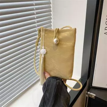 Niche модная сумка-мессенджер для мобильного телефона, женская, летняя, 2024 года, новая корейская версия, модная, повседневная, для поездок на работу, маленькая квадратная сумка через плечо чёрный