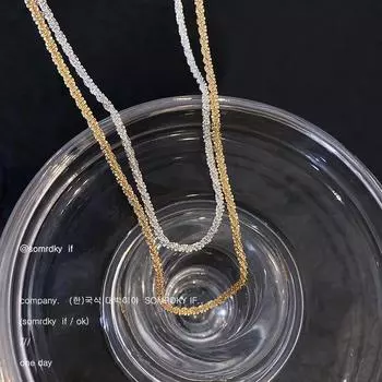 Niche new titanium steel material plated 18K gold snowflake chain simple and fashionable collarbone chain single product female fashion золотой