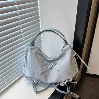 Niche нежная модная сумка через плечо женская летняя 2024 года, новая простая индивидуальная сумка большой вместимости для поездок на работу и обратно для женщин чёрный