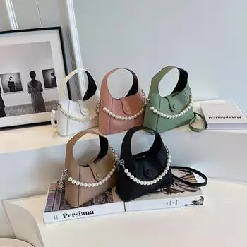 Niche Pearl портативная маленькая женская сумка простая текстура мода 2024 лето отдых на работу одно плечо косой пролет сумка для матери и ребенка