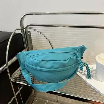 Niche поясная сумка повседневная простая сумка через плечо простая модная сумка-мессенджер нагрудная сумка 2024 летняя новая трендовая спортивная сумка чёрный