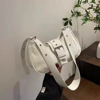 Niche простая маленькая квадратная сумка простая модная сумка через плечо женская 2024 весна новая повседневная модная сумка подмышкой чёрный