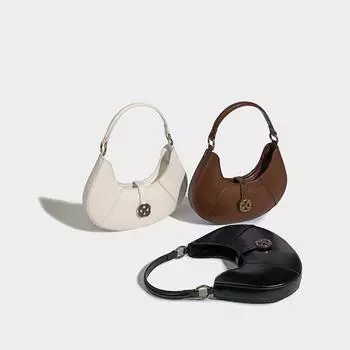 Niche расширенная подмышечная продвинутая текстура женская универсальная полумесяц на одно плечо косая пролетная простая женская сумка белый