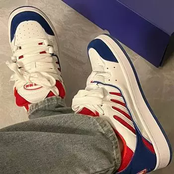 Niche red and blue retro board shoes women s 2025 autumn new versatile platform bread shoes low-top casual sports shoes tide 35