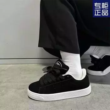 Niche retro black skateboard shoes 2024 autumn new fashion Guochao new Chinese street shot student casual shoes men 39 чёрный
