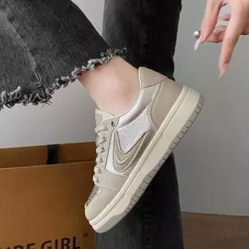 Niche Retro Silver Trend Новый дизайн дышащая спортивная обувь 35 серебряный