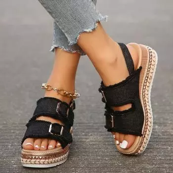 Niche retro slippers women s summer wear 2024 new casual women s platform sandals new beach Roman sandals 36 белый