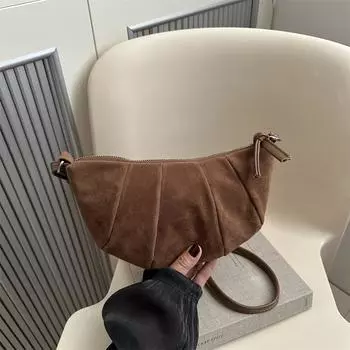 Niche Retro Underarm Bag Women S Matte Texture Shoulder Messenger Bag Splicing Horn Bag светло-коричневого