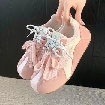 Niche retro women s dopamine new flat baseplate shoes casual sports 35