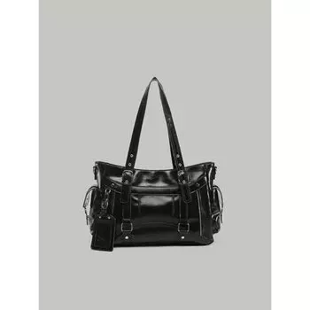 Niche Retro Y2g Gyaru Fan Car Tote Bag Women 2025 New High-Grade All-Match Shoulder Messenger Bag Black