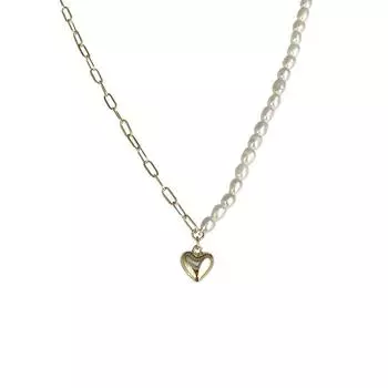 Niche Sense of Natural Freshwater Pearl Асимметричное ожерелье с подвеской в виде ключицы и цепочкой Love для женщин