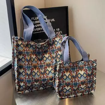 Сумка-тоут Niche Simia Женская холщовая сумка Internet Celebrity Большая вместимость Сумка-мессенджер через плечо для поездок на работу