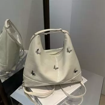 Niche simple backpack bag women backpack 2024 summer new fashion commodite bag big embossible tote bag чёрный